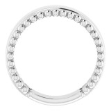 14K White Engravable Beaded Ring - 51684101P photo 2