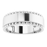 14K White Engravable Beaded Ring - 51684101P photo 3