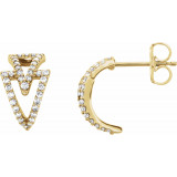 14K Yellow 1/4 CTW Diamond Geometric Hoop Earrings - 86478606P photo
