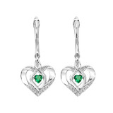 Gems One Silver Diamond (1/50 Ctw) & Created-Emerald (1/4 Ctw) Earring - ROL2165E photo