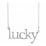 14K White Lucky 16 1/2 Necklace - 858231005P photo