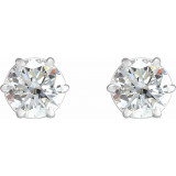 14K White 5.75 mm I1 1 1/2 CTW Diamond 6-Prong Wire Basket Earrings - 292366024P photo 2