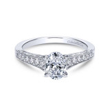 Gabriel & Co. 14k White Gold Victorian Straight Engagement Ring - ER8805W44JJ photo