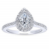 Gabriel & Co. 14k White Gold Contemporary Halo Engagement Ring - ER5828W44JJ photo