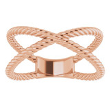 14K Rose Criss-Cross Rope Ring - 51737103P photo 3