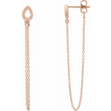 14K Rose Leaf Chain Earrings - 65239160002P photo