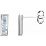 14K White 1/3 CTW Diamond Baguette Bar Earrings - 65188660004P photo