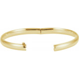 14K Yellow 6.5 mm Hinged Bangle Bracelet - BRC185239021P photo 2