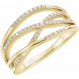 14K Yellow 1/5 CTW Diamond Criss-Cross Ring - 1226586002P photo