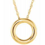 14K Yellow 13 mm Circle 18 Necklace - 863221023P photo
