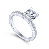 Gabriel & Co. 14k White Gold Victorian Straight Engagement Ring - ER13914R4W44JJ photo 3