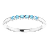 14K White Aquamarine Stackable Ring - 123288612P photo 3