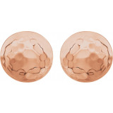 14K Rose Hammered Disk Earrings - 860811002P photo 2