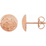 14K Rose Hammered Disk Earrings - 860811002P photo 3