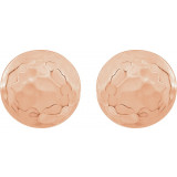14K Rose Hammered Disk Earrings - 860811002P photo 4