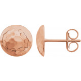 14K Rose Hammered Disk Earrings - 860811002P photo