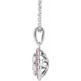 14K White Ruby & 1/3 CTW Diamond Necklace - 65201560000P photo 2