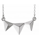 14K White Pyramid 16-18 Necklace - 86671600P photo
