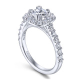 Gabriel & Co. 14k White Gold Contemporary Halo Engagement Ring - ER14297W44JJ photo 3