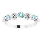 14K White Blue Zircon Bezel-Set Ring - 71924680P photo 3