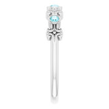 14K White Blue Zircon Bezel-Set Ring - 71924680P photo 4