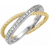 14K Yellow/White 1/5 CTW Diamond Criss-Cross Rope Ring - 1227536000P photo