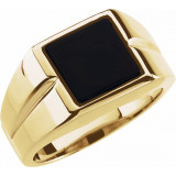 14K Yellow 10 mm Square Onyx Ring - 60689209268P photo