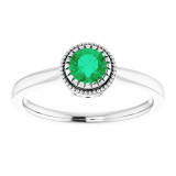 14K White Emerald May Birthstone Ring - 651609110P photo 3