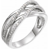 14K White .06 CTW Diamond Criss-Cross Ring - 65231460001P photo