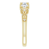 14K Yellow 9/10 CTW Diamond Vintage-Inspired Three-Stone Anniversary Band - 123840613P photo 4