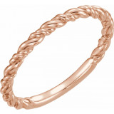 14K Rose Stackable Rope Ring - 51570103P photo