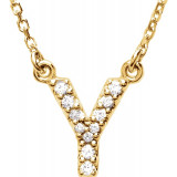 14K Yellow Initial Y .08 CTW Diamond 16 Necklace - 67311150P photo