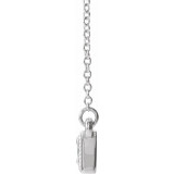 14K White 1/3 CTW Diamond Three-Stone Granulated Bar 16-18 Necklace - 8661260010P photo 2