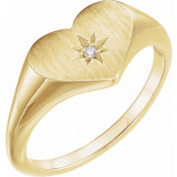 14K Yellow .01 CT Diamond 11.9 mm Heart Starburst Ring - 122818601P photo