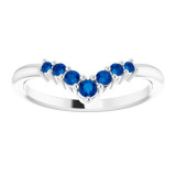 14K White Blue Sapphire Graduated V Ring - 720776004P photo 3