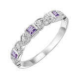 Gems One 10Kt White Gold Diamond (1/10Ctw) & Amethyst (1/5 Ctw) Ring - FR1208-1WD photo