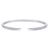 Gabriel & Co. 14k White Gold Demure Diamond Bangle Bracelet - BG3912-65W45JJ photo