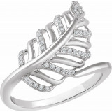 14K White 1/5 CTW Diamond Leaf Ring - 65232060000P photo