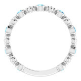 14K White Aquamarine Beaded Ring - 71923615P photo 2
