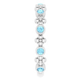 14K White Aquamarine Beaded Ring - 71923615P photo 4