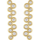 14K Yellow 1/3 CTW Diamond Bezel-Set Bar Earrings - 86934601P photo 2
