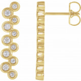 14K Yellow 1/3 CTW Diamond Bezel-Set Bar Earrings - 86934601P photo