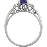 14K White Amethyst & .04 CTW Diamond Ring - 651544101P photo 2