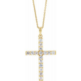 14K Yellow 1 CTW Diamond Cross 18 Necklace - R4230860029P photo
