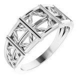 14K White Stackable Lattice Ring - 52019101P photo