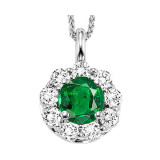 Gems One 14Kt White Gold Diamond (3/8Ctw) & Emerald (1/2 Ctw) Pendant - FP4066-4WCE photo
