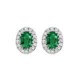 Gems One 14Kt White Gold Diamond (1/5Ctw) & Emerald (7/8 Ctw) Earring - HDER021-4WCE photo