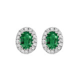 Gems One 14Kt White Gold Diamond (1/5Ctw) & Emerald (7/8 Ctw) Earring - HDER021-4WCE photo