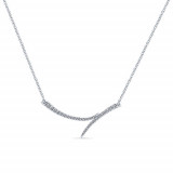 Gabriel & Co. 14k White Gold Kaslique Diamond Bar Necklace - NK5569W45JJ photo