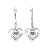 Gems One Silver Diamond (1/50 Ctw) & Created-Amethyst Earring - ROL2165M photo
